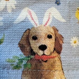NWT-Set of 2 Cute Easter Dog and Bunny Print Towels